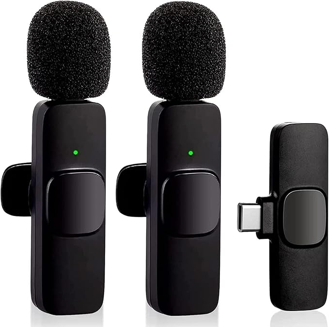Microfone de lapela sem fio portátil gravação de áudio e Vídeo