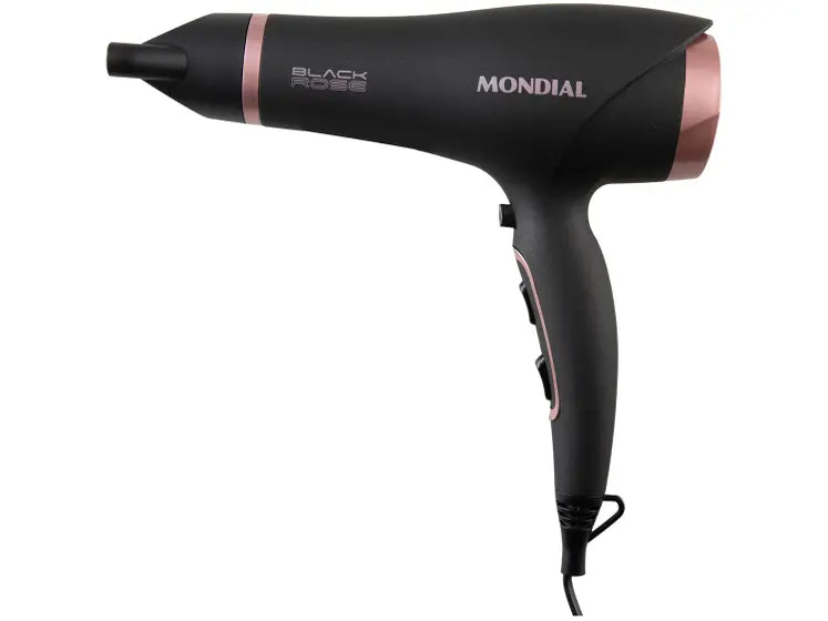 Secador de Cabelo Mondial Black Rose SC-37 - Preto Turmalina 2000W 2 Velocidades