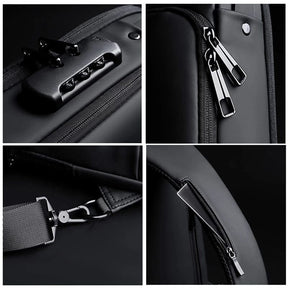 Mochila de Ombro Anti-Furto com Cadeado USB Slim Bag