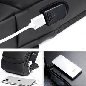 Mochila de Ombro Anti-Furto com Cadeado USB Slim Bag